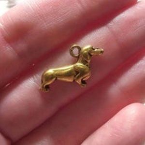 Antique Gold DACHSHUND Charm for DIY Jewelry